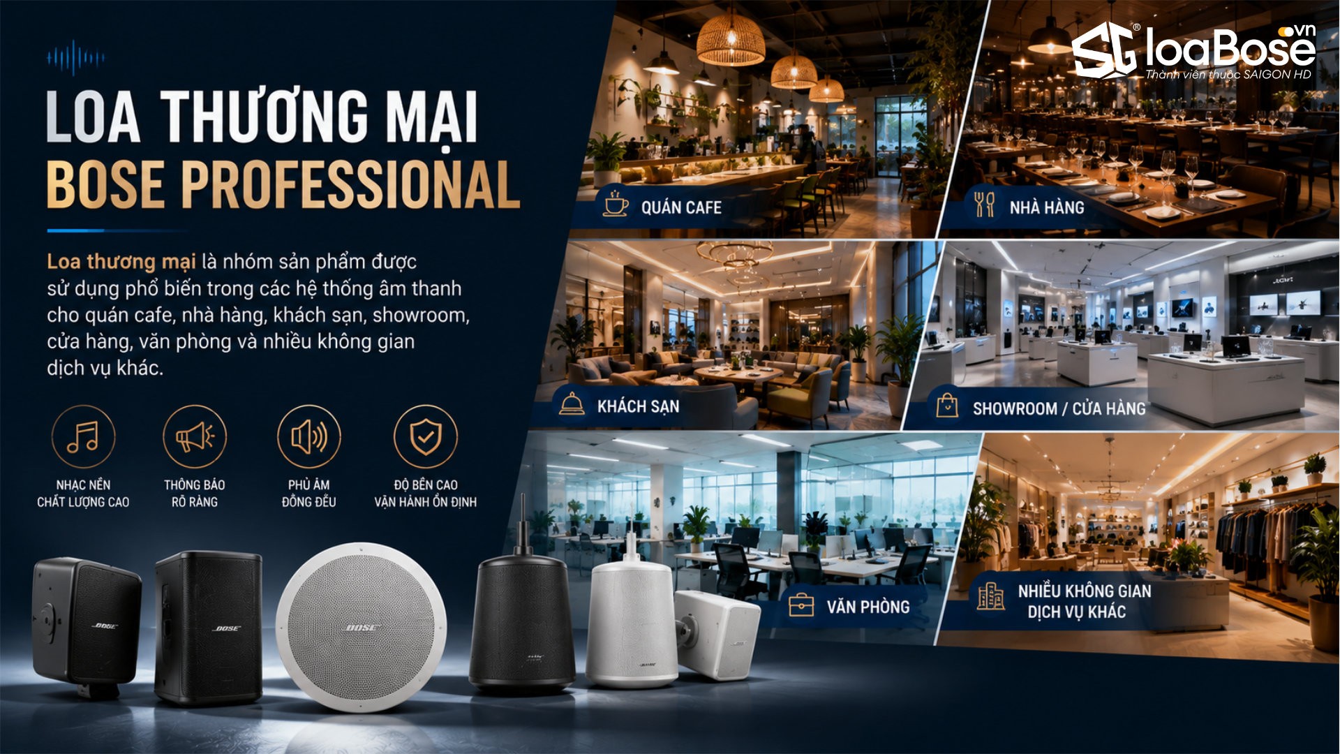 Các dòng loa chuyên nghiệp thương mại Bose Professional