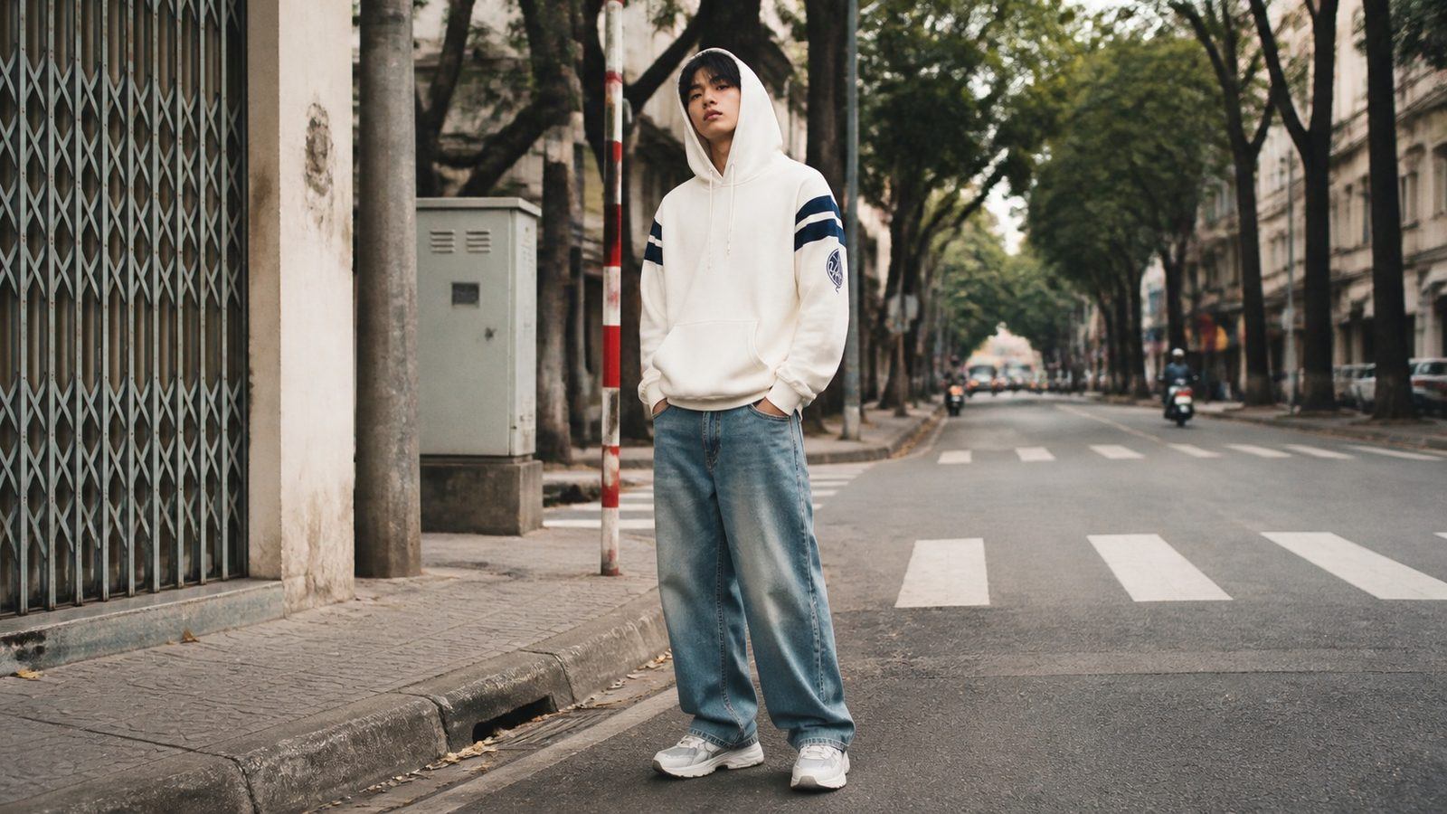 Phối outfit từ áo thun hoặc hoodie theo tinh thần MLB-style
