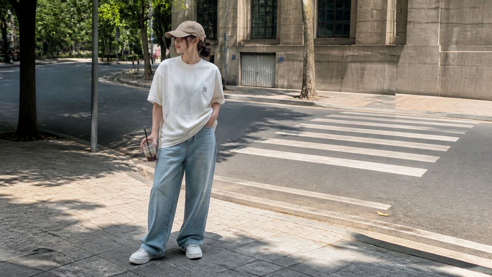 Nón bóng chày MLB hoàn thiện outfit Y2K sporty street