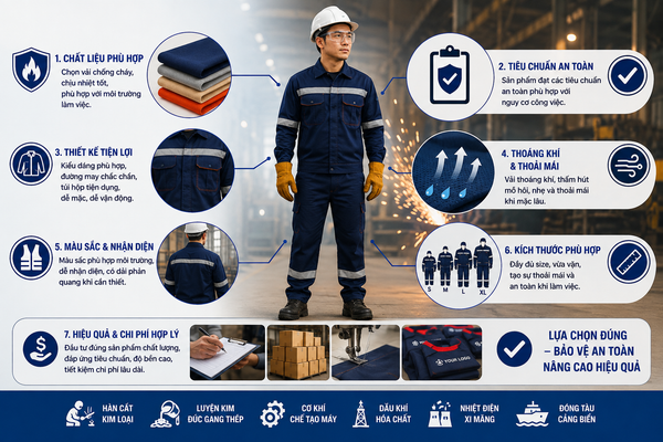 Tiêu chí lựa chọn quần áo chịu nhiệt chống cháy cho nhà máy