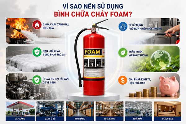 Vì sao nên dùng bình chữa cháy bọt foam