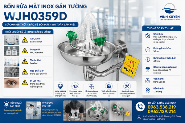 Bồn rửa mắt inox gắn tường WJH0359D
