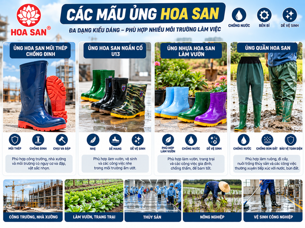 Các mẫu ủng Hoa San phổ biến