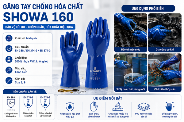 Găng tay chống hóa chất Showa 160
