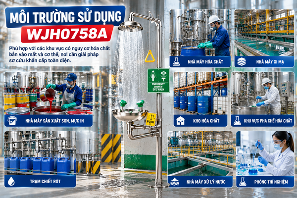 Môi trường sử dụng bồn rửa mắt khẩn cấp kết hợp vòi sen WJH0758A