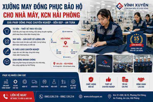 Xưởng may đồng phục quần áo bảo hộ cho nhà máy, doanh nghiệp