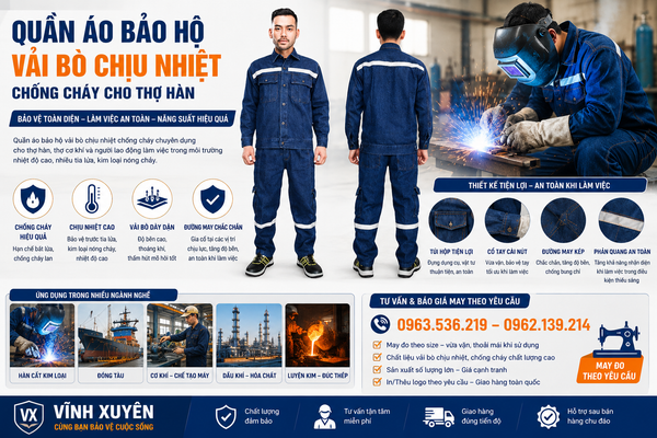 Quần áo bảo hộ vải bò chịu nhiệt chống cháy