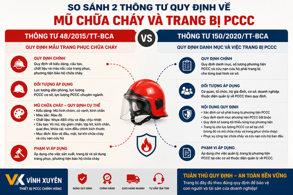 So sánh mũ PCCC theo 2 thông tư mới