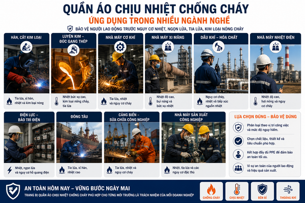 Môi trường sử dụng quần áo chịu nhiệt chống cháy