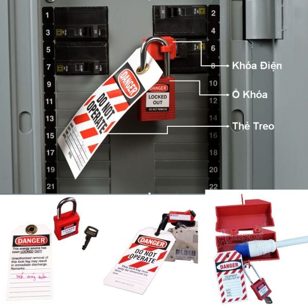 Thẻ cảnh báo treo lockout tagout