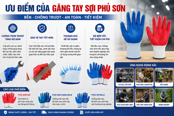 Ưu điểm của găng tay sợi phủ sơn