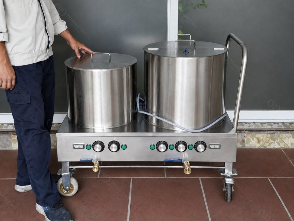Ảnh thật Nồi nấu phở đôi 30L & 50L TC NPD35