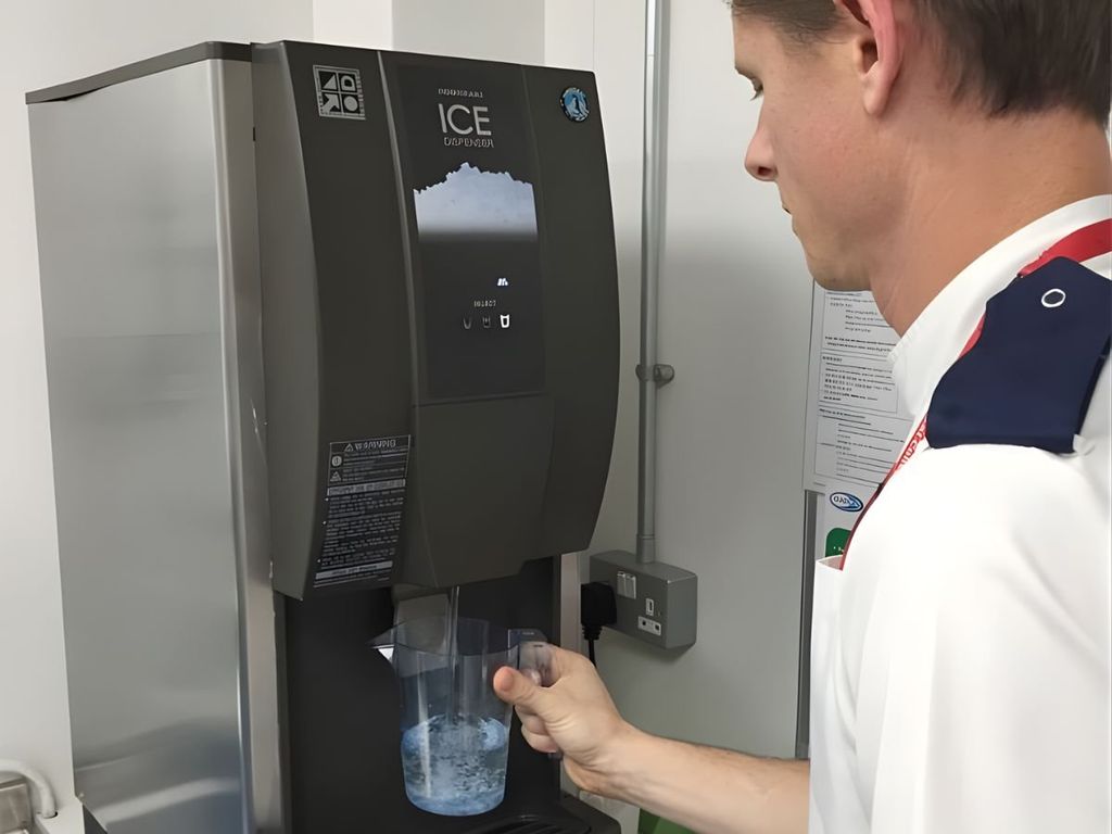 hình ảnh thực tế máy chia đá tự động Hoshizaki DCM-120KE