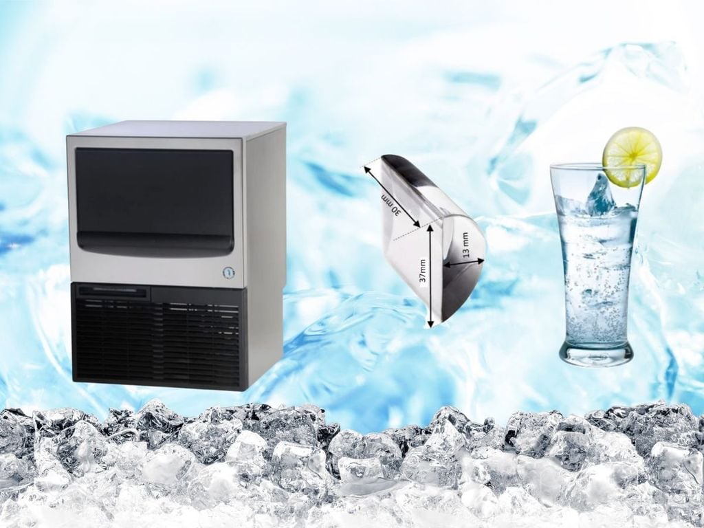 kích thước đá làm từ máy làm đá bán nguyệt Hoshizaki KM-80B