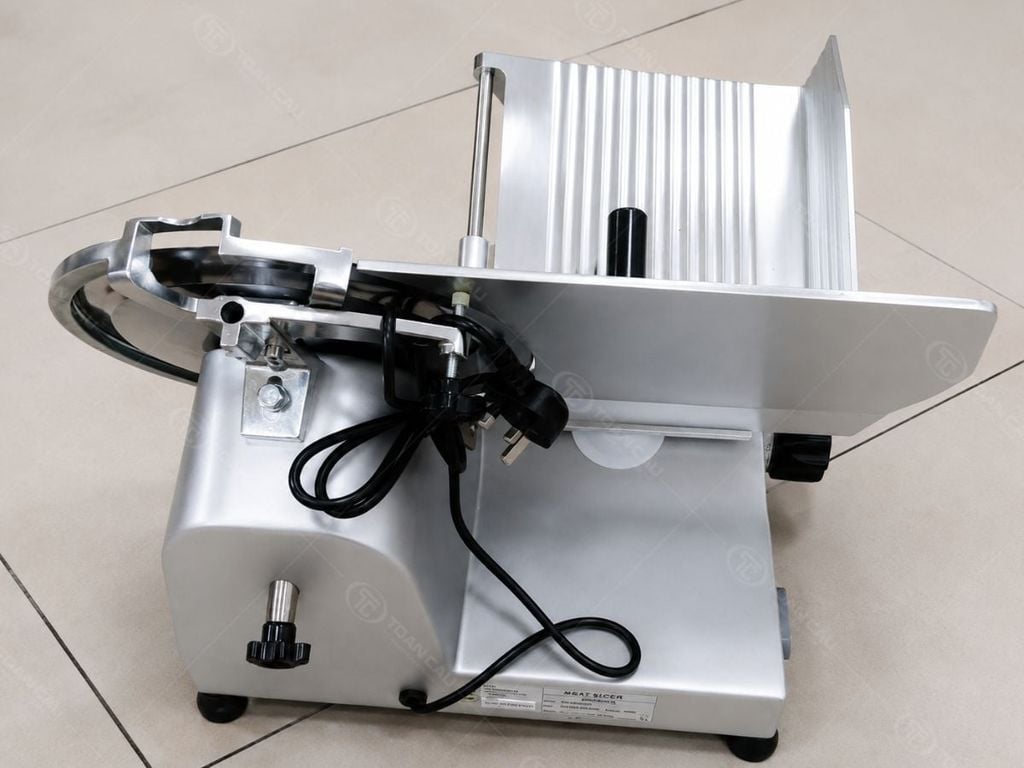 Máy cắt thịt do Bếp Toàn Cầu cung cấp với đầy đủ linh kiện khi cần thay thế