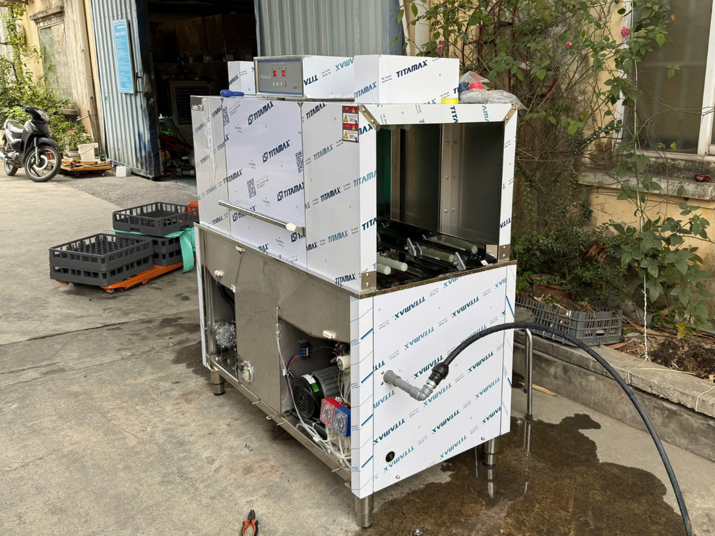 Test máy rửa bát băng chuyền TurboGold TG- RCD-5100E