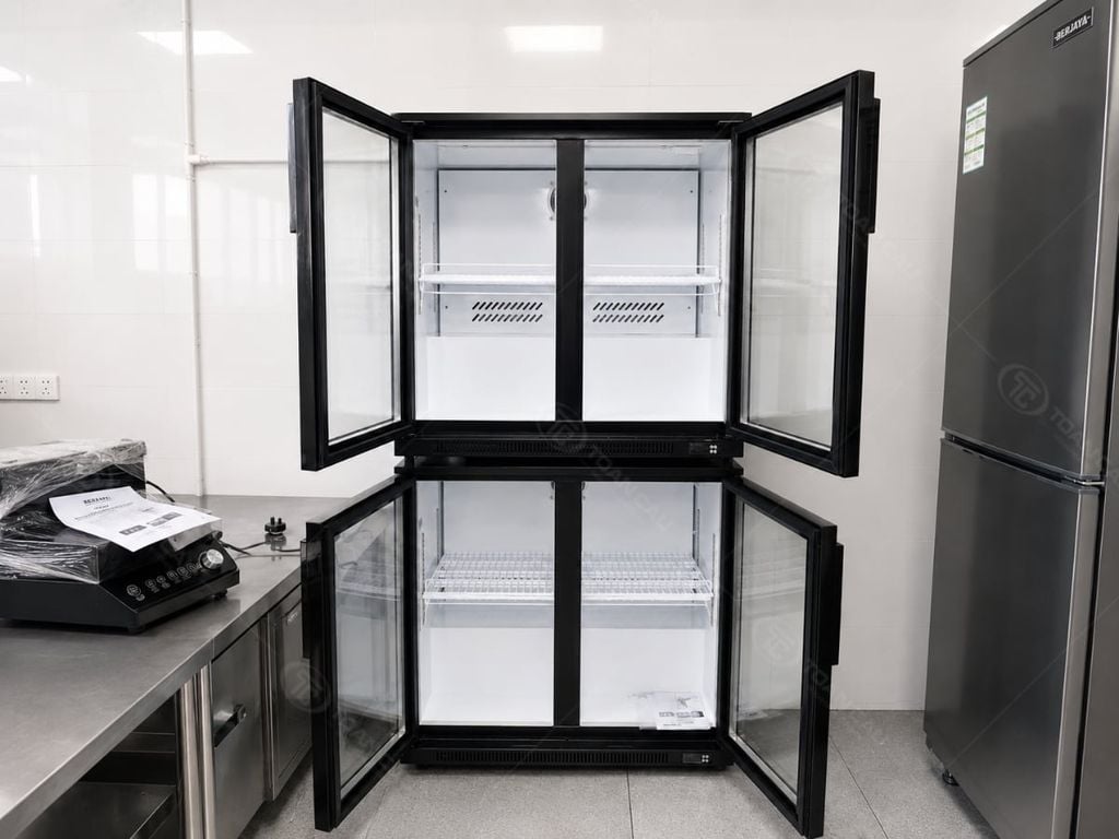 Tủ mát quầy bar Berjaya BJY-2DBC198BS-B mở cửa