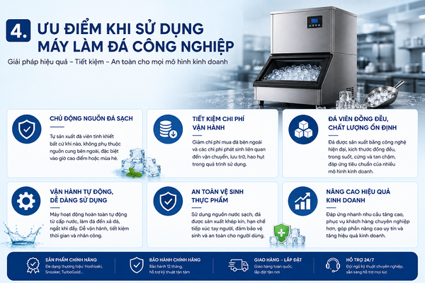Ưu điểm khi sử dụng máy làm đá công nghiệp