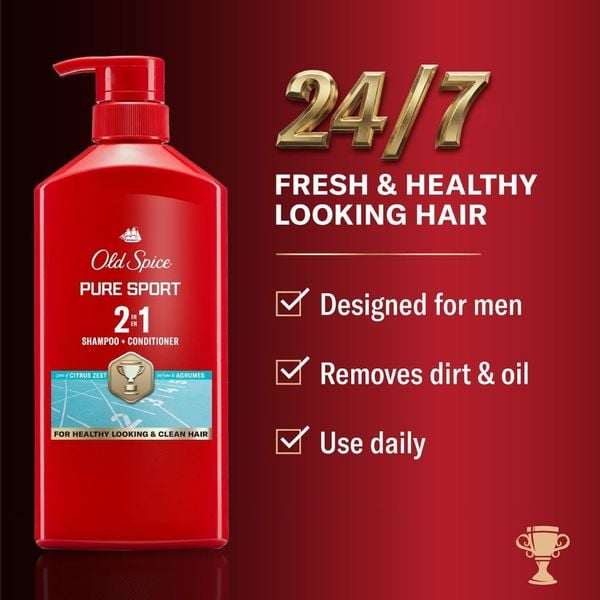 Dầu gội & xả cho nam 2 trong 1 Old Spice Pure Sport