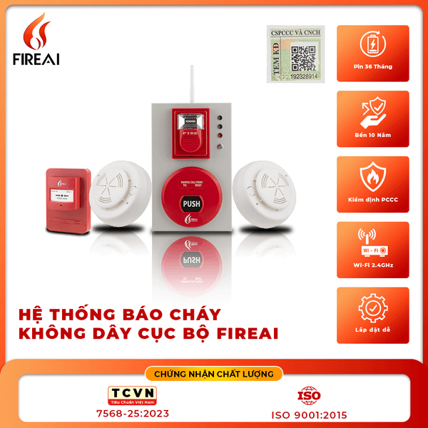 Hệ thống báo cháy không dây cục bộ FireAI Hệ thống báo cháy không dây cục bộ FireAI