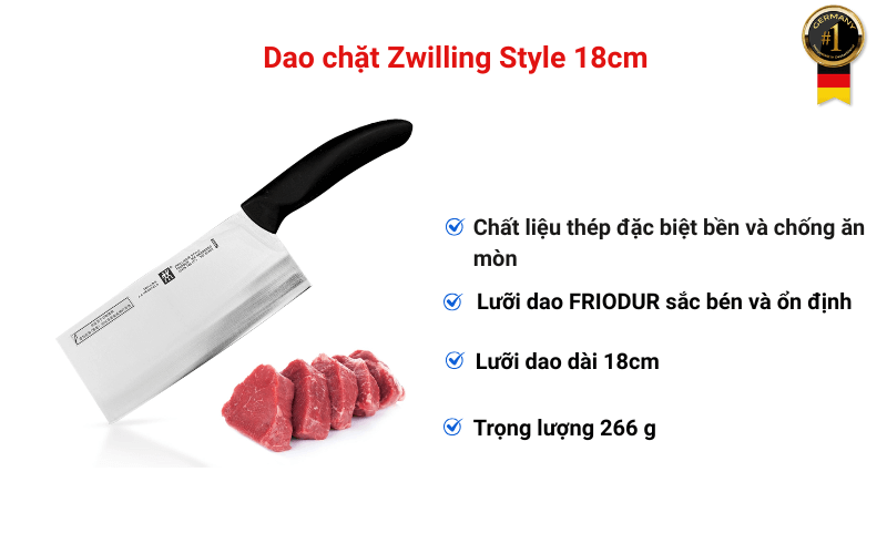 Dao chặt Zwilling Style 18cm