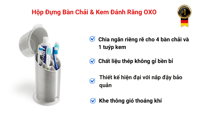 Hộp Đựng Bàn Chải & Kem Đánh Răng OXO