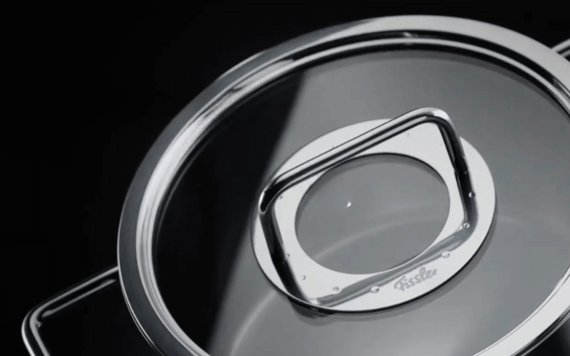 Vung kính bộ nồi Fissler Pure Collection 5 món vung kính kèm chảo