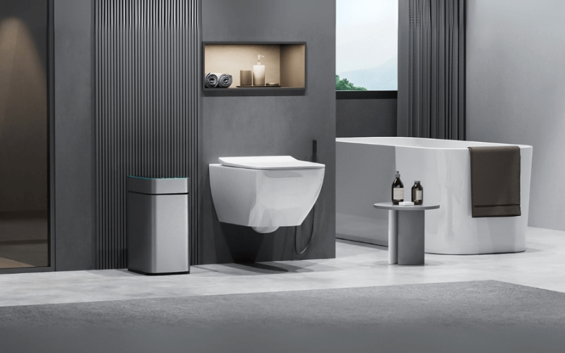 Thùng rác cảm ứng ELPHECO cánh bướm inox 15L ELPH9830 có đèn, nhiều màu