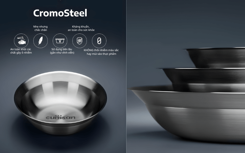 Bộ 3 Dĩa Sâu Tròn Inox Cao Cấp Cuitisan EC11-043S3
