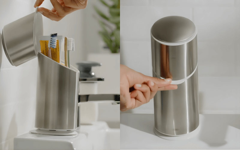Hộp Đựng Bàn Chải & Kem Đánh Răng OXO nắp đậy