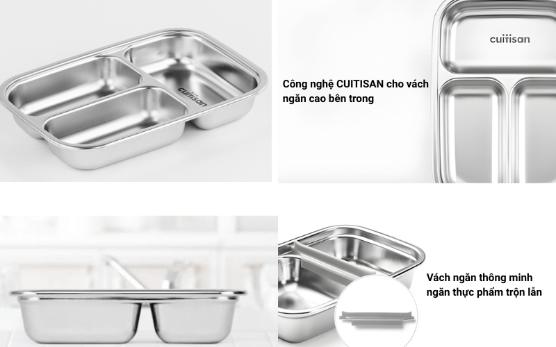 Hộp Inox Cao Cấp Cuitisan chia ngăn nhiều dung tích