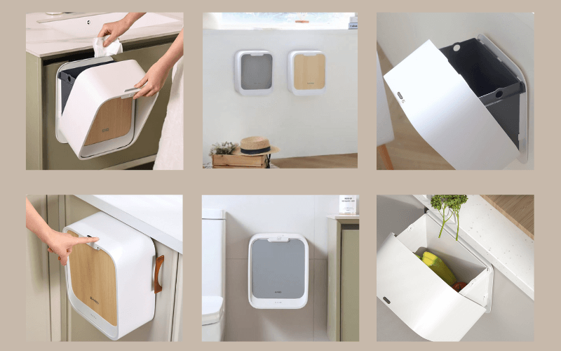 Thùng rác cảm biến ELPHECO treo tủ bếp 7L nhiều màu