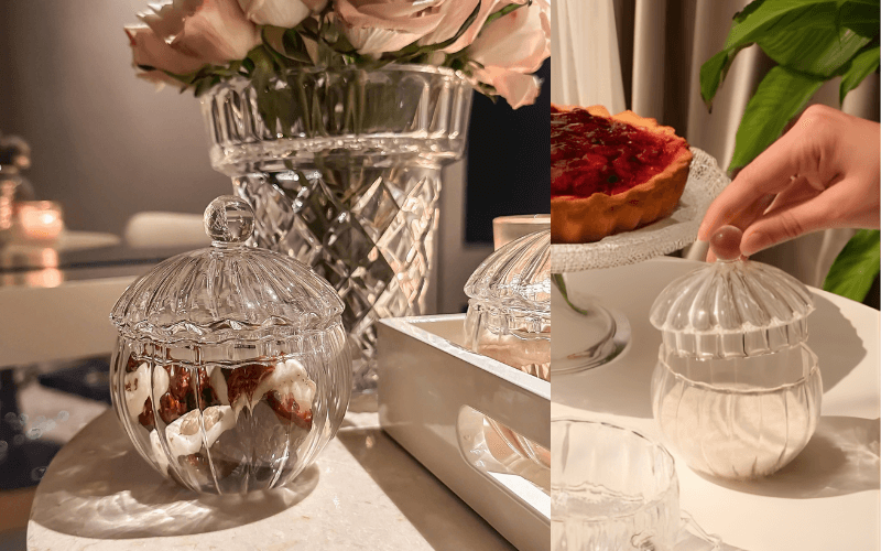 Hũ đường Sahara 250ml IVV 8060.1 chất liệu pha lê cao cấp