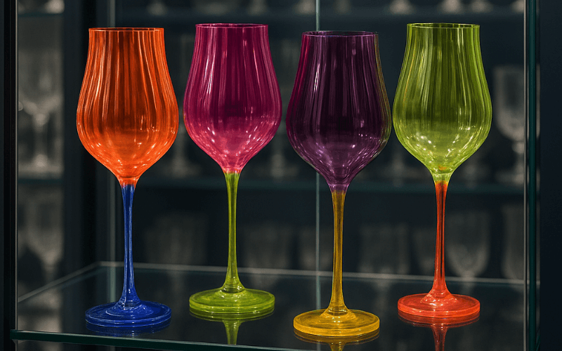 Set 4 ly vang Limosa màu 400ml Crystal Bohemia