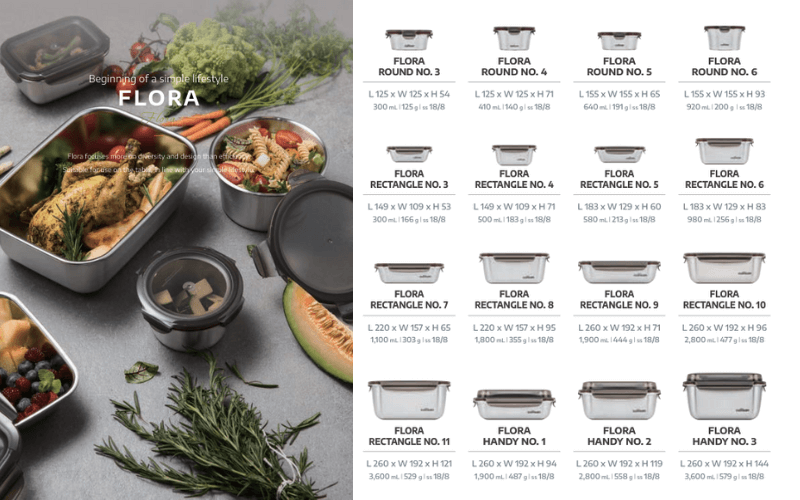 Hộp Inox Cao Cấp Cuitisan Flora nhiều dung tích