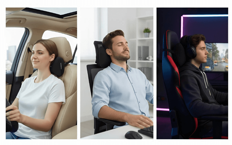 Gối tựa cổ Samsonite Technology SA5248 màu đen dùng được mọi loại ghế