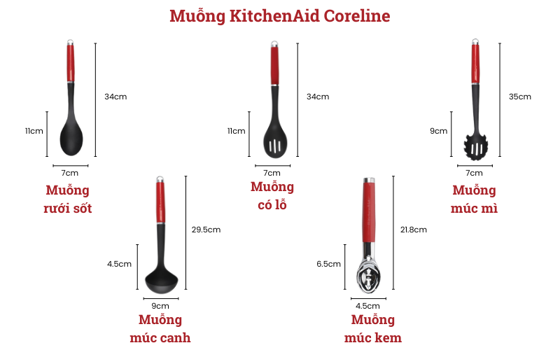 Bộ sưu tập muỗng KitchenAid Coreline