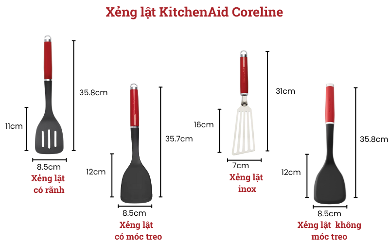 Bộ sưu tập xẻng lật KitchenAid Coreline