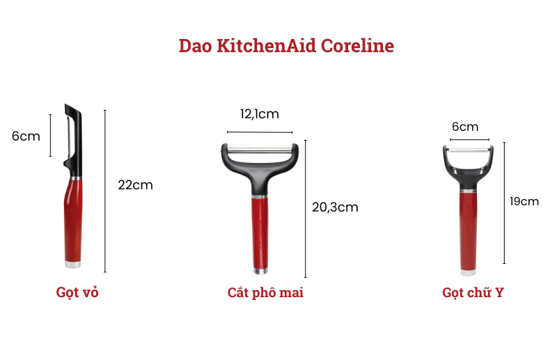 Bộ sưu tập 3 dao của KitchenAid Coreline