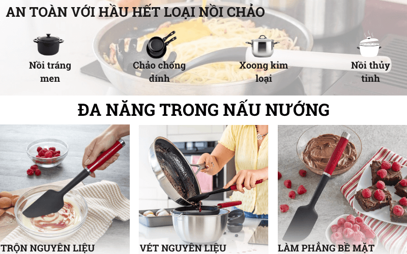 Phới muỗng KitchenAid Coreline KAG030 giúp làm bánh dễ dàng