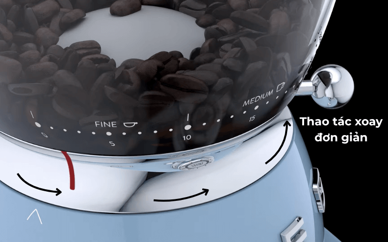 Máy xay hạt cà phê SMEG CGF11 các cấp độ xay