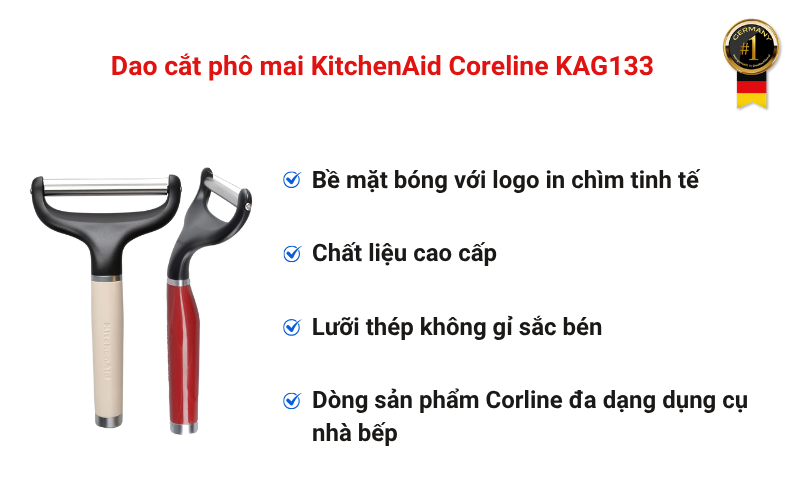 Dao cắt phô mai KitchenAid Coreline KAG133