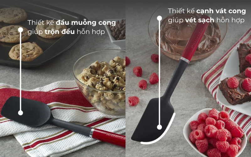 So sánh phới muỗng và phới dẹt KitchenAid Coreline