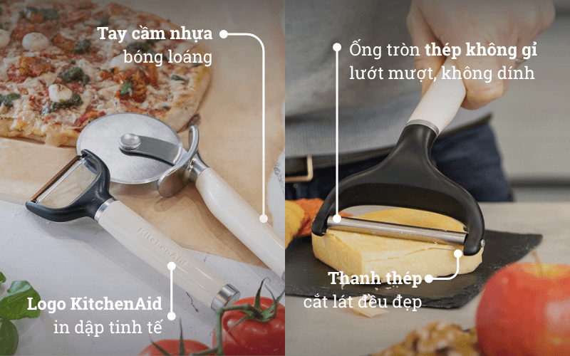 Thiết kế dao cắt phô mai KitchenAid Coreline KAG133