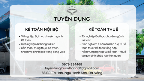 HUAN THANH WORKSHOP TUYỂN DỤNG KẾ TOÁN NỘI BỘ - KẾ TOÁN THUẾ