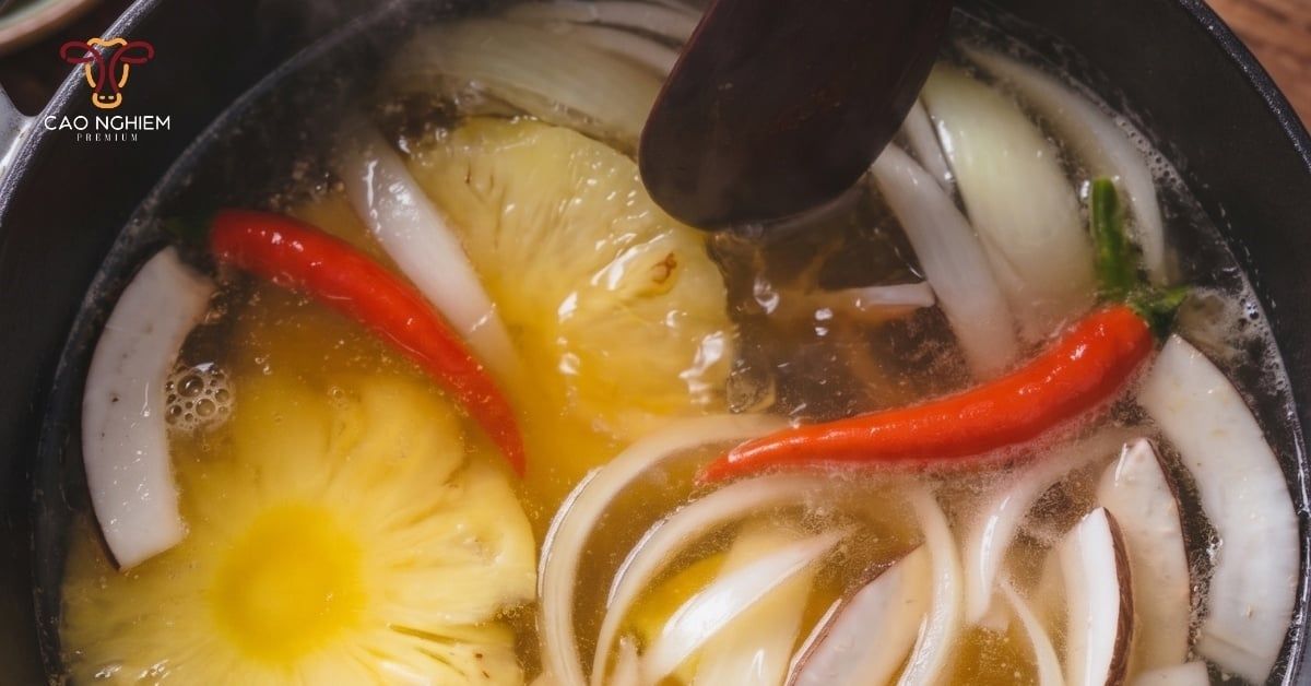 Cách làm nước lẩu bò nhúng dấm