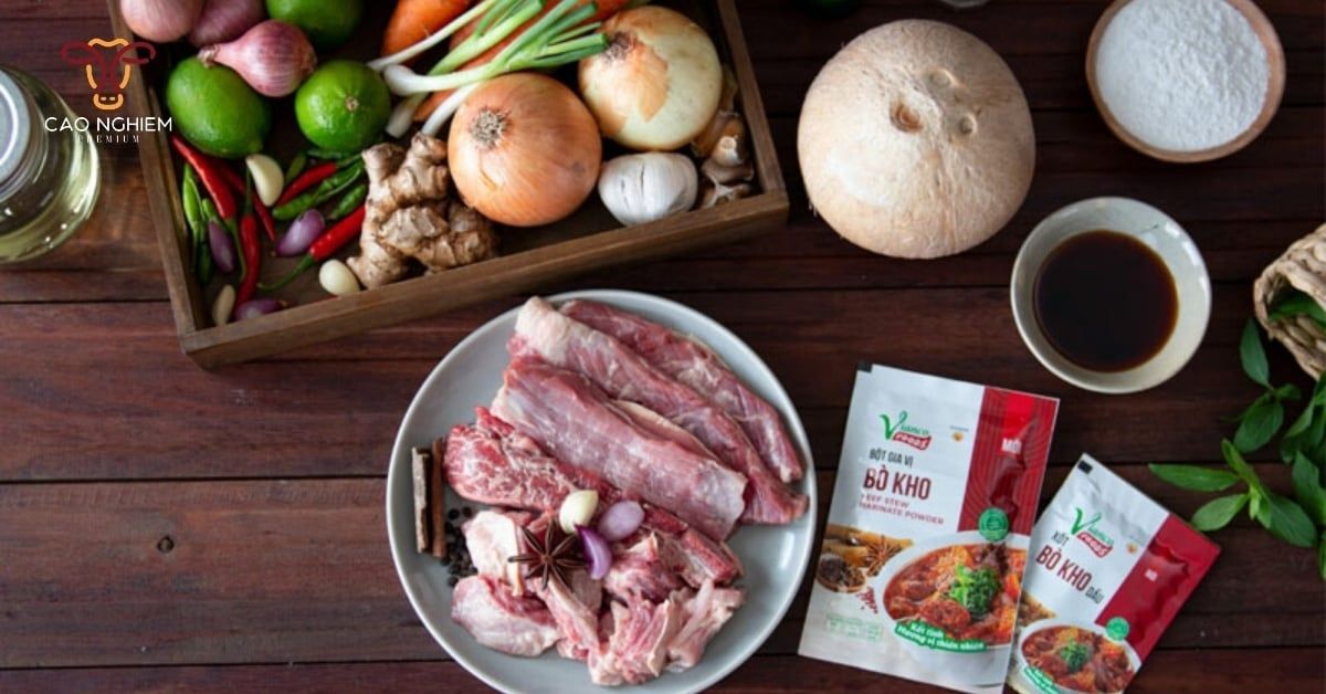 Nguyên liệu cần chuẩn bị để nấu bò kho bánh mì