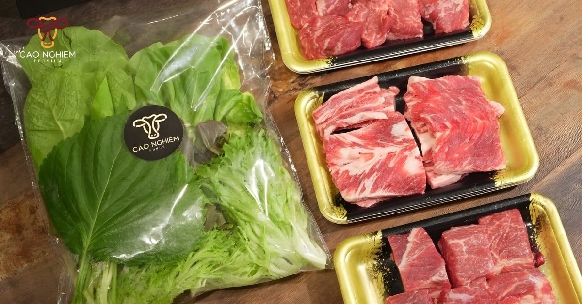 Tặng túi rau ăn kèm đồ nướng khi mua bất kì sản phẩm thịt bò nhập khẩu mới tại Cao Nghiem Foods