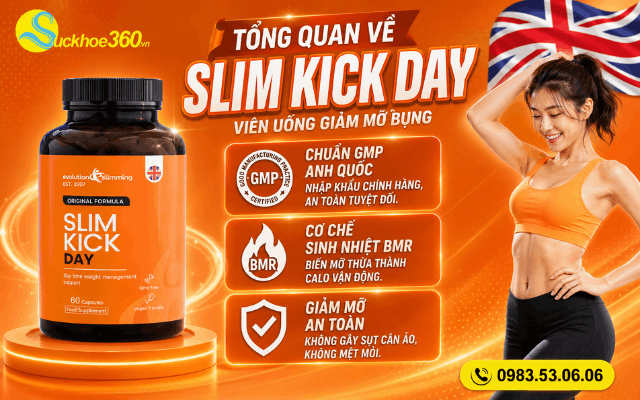 Tổng quan về viên uống giảm mỡ bụng Slim Kick Day