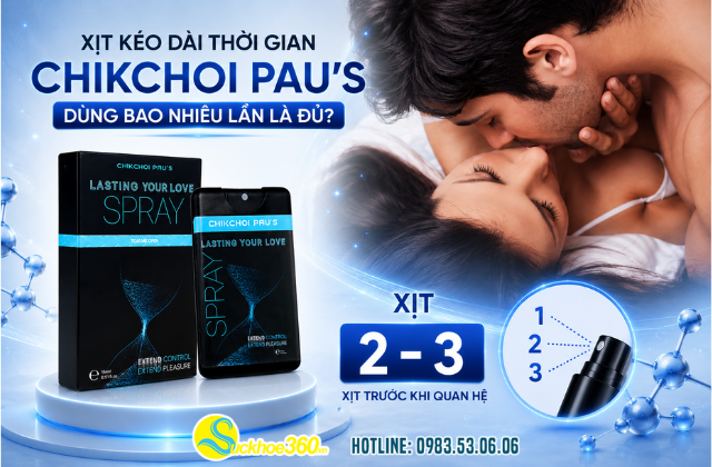Hướng dẫn sử dụng xịt chống xuất tinh sớm Chikchoi Pau's